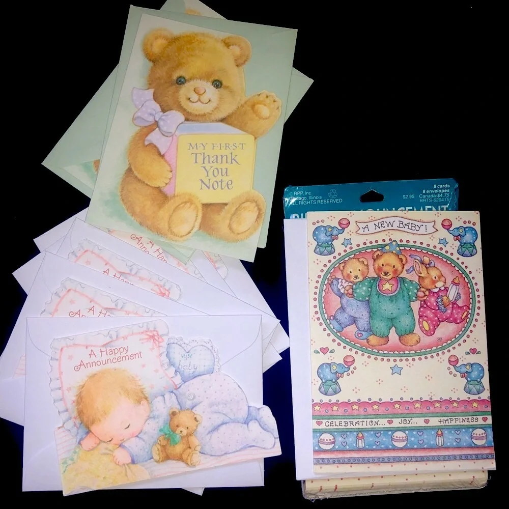 VINTAGE BABY ANNOUNCEMENTS & THANK YOU CARDS
